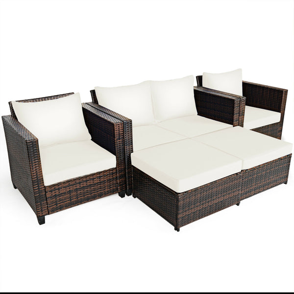 Durable and weather-resistant material can be used for a long time<br>Sturdy frame ensures strong stability and large bearing capacity<br>Removable cushion cover with zipper makes it convenient to clean<br>Soft sponge cushions and pillows provide more com