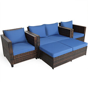 Durable and weather-resistant material can be used for a long time<br>Sturdy frame ensures strong stability and large bearing capacity<br>Removable cushion cover with zipper makes it convenient to clean<br>Soft sponge cushions and pillows provide more com