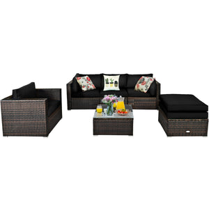 Durable rattan and sturdy steel materials are used to ensure a long lifespan <br>Thick and soft cushions for comfortable (pillows not included) <br>Removable and washable cushion cover with zipper <br>Free and flexible combination to meet your different n