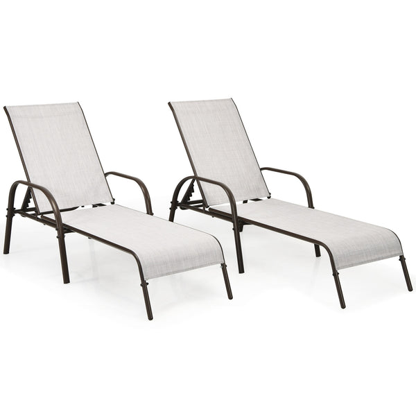 Don't leave the lounge chairs outside in raining days for prolonging its' using life <br>Made of Sun-proof and breathable fabric for long-lasting use <br>Powder coated steel frame provides sturdy support <br>Thick legs and anti-slip pads provide extra sta