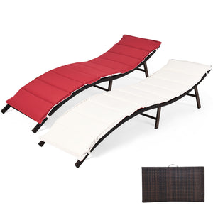 The folding lounge chair is crafted with heavy-duty steel and premium wicker  which provides you with satisfactory load-bearing capacity and stability. Â  Tightly hand-woven wicker and two-color cushion add a unique charm to your outdoor space. The frame 