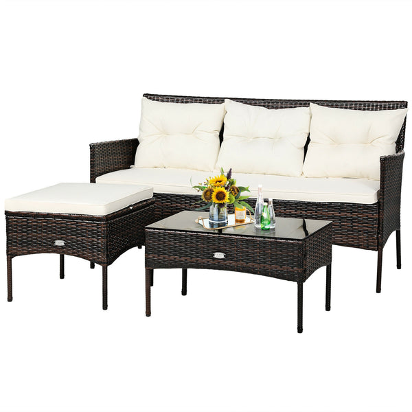 Sturdy steel frame ensures strong weight capacity <br>Premium rattan with all-weather resistance for long-time use <br>Cozy seat with high backrest and soft armrest offers comfort <br>High density cushion with removable cover makes maintenance easier <br>