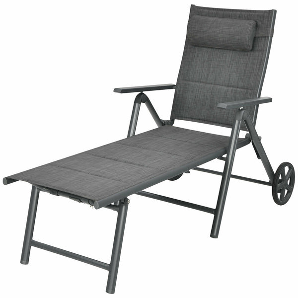 This cotton-padded patio chaise lounge chair is really utility and functional in your daily life. Â  With our lounge chair  you can do multiple outdoor activities  like fishing  sunbathing or taking a nap. The adjustable backrest helps you find out the mo