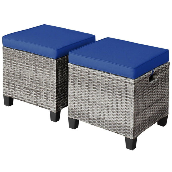 Â Can be used as additional seats with comfortable seat cushions<br>Â Ropes for keeping seat cushions with ottomans tightly<br>Â Serves as footstools for combining with other outdoor furniture<br>Â Waterproof and removable cushion covers for easy maintena