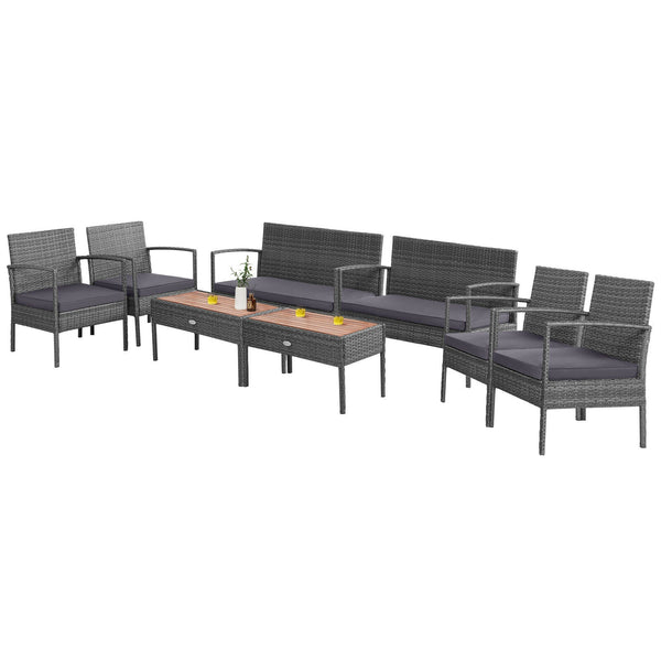 Including 2 single sofas  1 loveseat and 1 coffee table <br>Suitable for poolside  backyard  deck  garden  etc. <br>Ergonomic seat with soft cushions for extra comfort <br>Zippered design ensures easy removal and maintenance <br>Waterproof cushion cover r