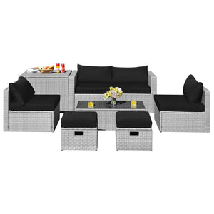 The full set comes in 4 separate packages  which might not arrive on the same day<br>8-piece seat for more creative combinations<br>Fetch different belongings with ease because of the practical coffee table<br>Sturdier and safer to use with high quality t
