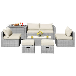 The full set comes in 4 separate packages  which might not arrive on the same day<br>8-piece seat for more creative combinations<br>Fetch different belongings with ease because of the practical coffee table<br>Sturdier and safer to use with high quality t