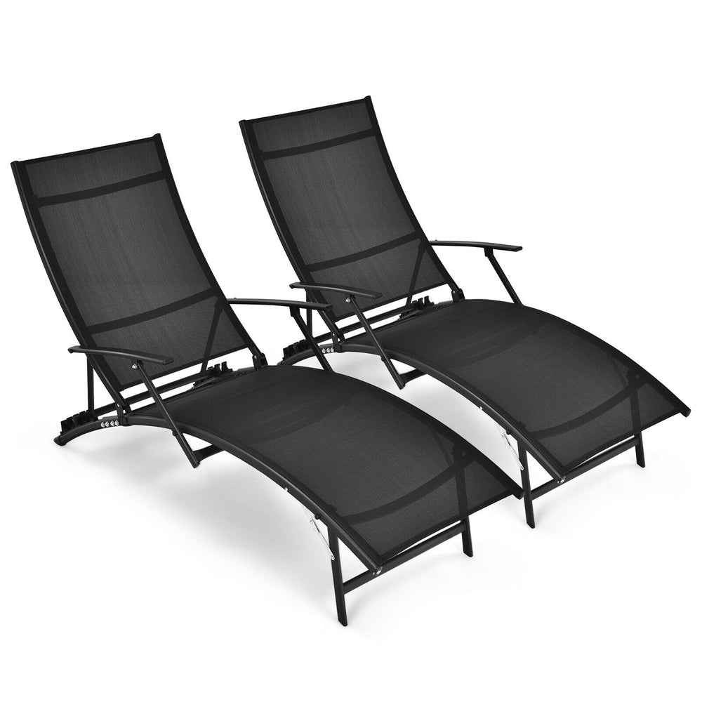 If you want to enjoy a lazy afternoon on your beautiful outdoors  these comfortable outdoor chaise lounge chairs are ready to be used! Â  The lightweight design allows you to carry these outdoor recliners to the desired places easier. What's more  the 5-p