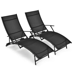 If you want to enjoy a lazy afternoon on your beautiful outdoors  these comfortable outdoor chaise lounge chairs are ready to be used! Â  The lightweight design allows you to carry these outdoor recliners to the desired places easier. What's more  the 5-p