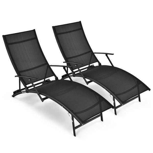 If you want to enjoy a lazy afternoon on your beautiful outdoors  these comfortable outdoor chaise lounge chairs are ready to be used! Â  The lightweight design allows you to carry these outdoor recliners to the desired places easier. What's more  the 5-p