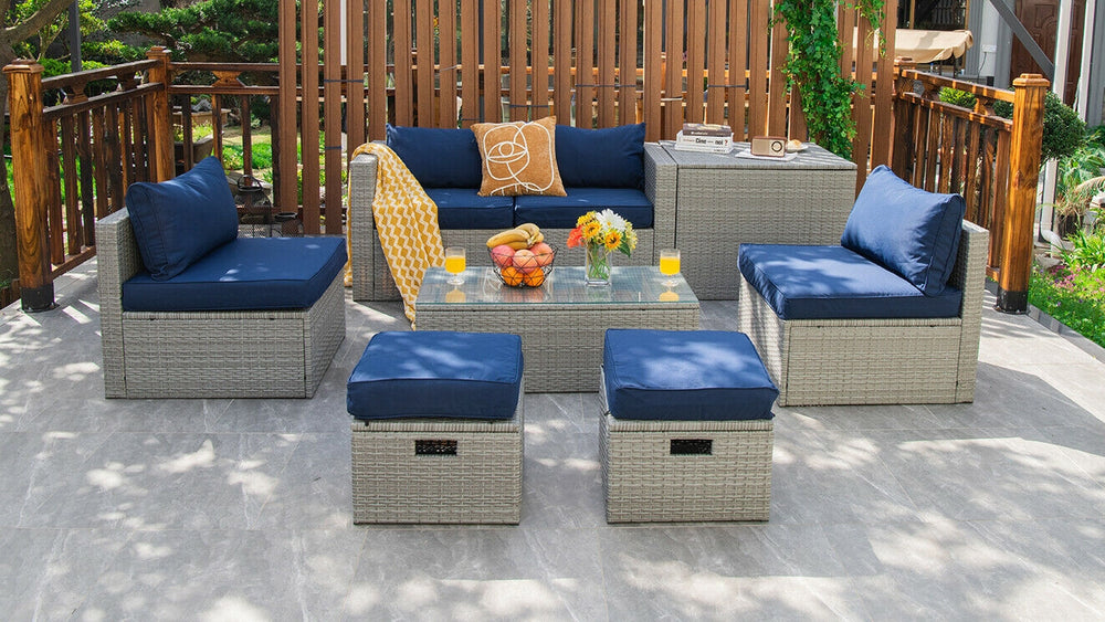 The full set comes in 4 separate packages  which might not arrive on the same day<br>8-piece seat for more creative combinations<br>Fetch different belongings with ease because of the practical coffee table<br>Sturdier and safer to use with high quality t