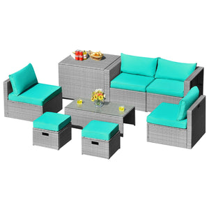The full set comes in 4 separate packages  which might not arrive on the same day<br>8-piece seat for more creative combinations<br>Fetch different belongings with ease because of the practical coffee table<br>Sturdier and safer to use with high quality t