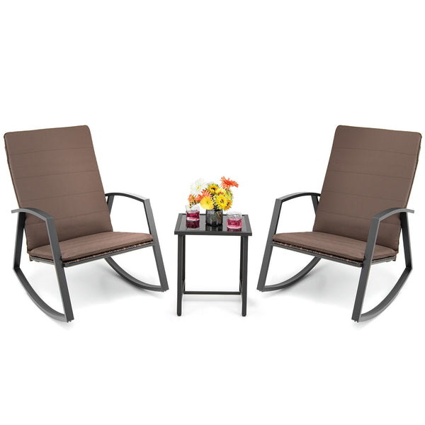 Made of high quality PE rattan and rustproof steel frame  this patio furniture set ensures long-lasting use and requires simple maintenance. Â  Comes with a breathable seat cushion with straps  you can fix or remove it easily. It is worth mentioning that 