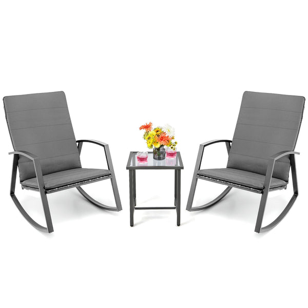 Made of high quality PE rattan and rustproof steel frame  this patio furniture set ensures long-lasting use and requires simple maintenance. Â  Comes with a breathable seat cushion with straps  you can fix or remove it easily. It is worth mentioning that 