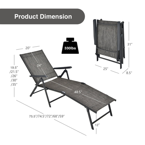 5 backrest angles and 2 footrest positions to meet various needs<br>Breathable and wearable seat fabric brings much comfort<br>Ergonomic design brings relaxation to your journey<br>Steel frame is not easy to rust and are of high durability<br>Stable trian