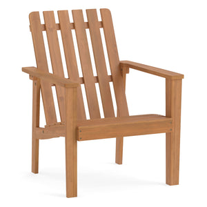 Built for dependable outdoor use with solid acacia wood<br>Strong construction holds up to 400 lbs with stability<br>Curved seat for comfort during longer outdoor lounging<br>Angled backrest eases sitting with better body support<br>Wide armrests for adde