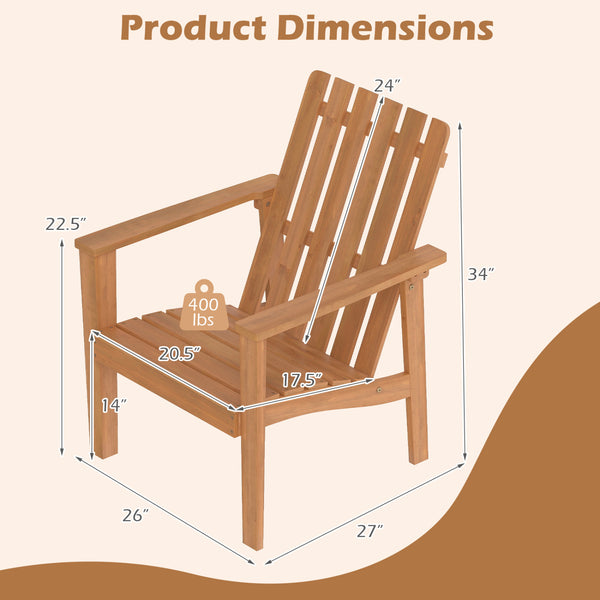Built for dependable outdoor use with solid acacia wood<br>Strong construction holds up to 400 lbs with stability<br>Curved seat for comfort during longer outdoor lounging<br>Angled backrest eases sitting with better body support<br>Wide armrests for adde