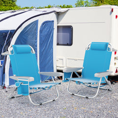 5-position adjustable backrest meets your needs for different activities<br>Easy to pull the armrests to find the best angle<br>Removable sponge-padded head pillow will offer optimal support for your head and neck<br>Built-in armrests allow you to enjoy a