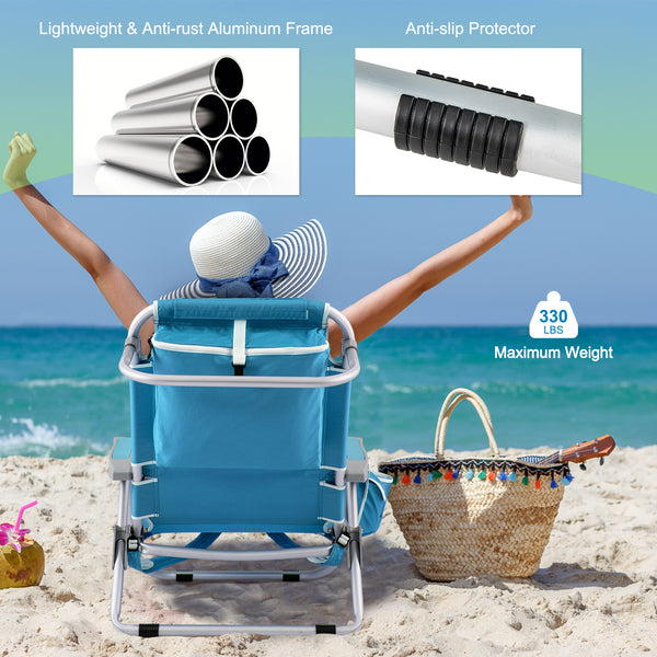 5-position adjustable backrest meets your needs for different activities<br>Easy to pull the armrests to find the best angle<br>Removable sponge-padded head pillow will offer optimal support for your head and neck<br>Built-in armrests allow you to enjoy a