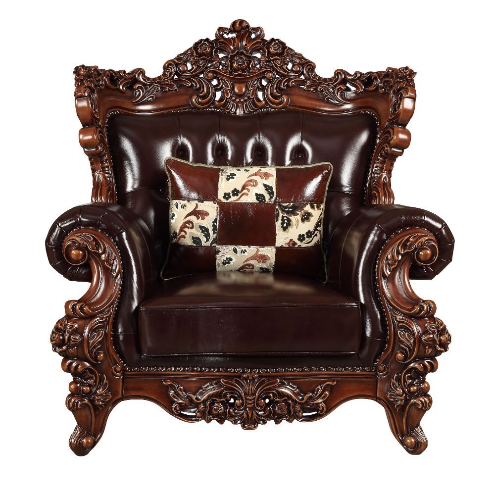 With espresso color and classic crafted design will let your living room never go out of fashion. The Forsythia collection is a traditional design, with its classics curve upholstered tight back wrapping around with an elegant cut out at the center top. T