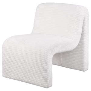 Drayton - Upholstered Curved Armless Accent Chair - Ivory