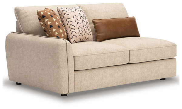 This left-arm facing sofa is made with polyester upholstery. Pairs with other items in the series to make a sectional.<br><br><b>Additional Dimensions</b><br><ul><li>Minimum width of doorway for delivery: 32-"</li></ul><br/><br/><b>Product Features</b><ul