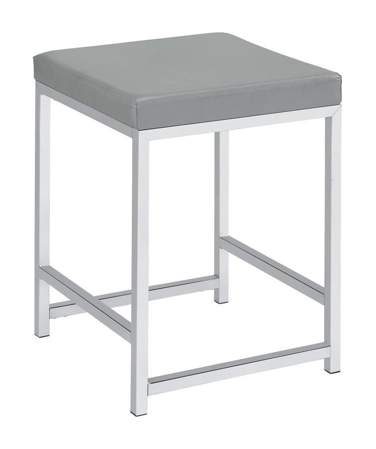 Rest comfortably in this chic contemporary vanity stool as you apply makeup or prepare for the day. Featuring a square shape design and a densely padded, foam-filled cushion , this modern stool provides a spacious for long-lasting comfort. The seat cushio
