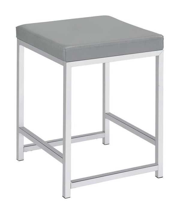 Rest comfortably in this chic contemporary vanity stool as you apply makeup or prepare for the day. Featuring a square shape design and a densely padded, foam-filled cushion , this modern stool provides a spacious for long-lasting comfort. The seat cushio