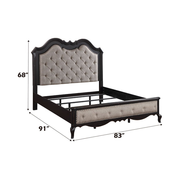 Chelmsford - Eastern King Bed - Beige & Antique Black