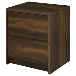 Westpark - 2-Drawer Nightstand LED Lights And USB - Dark Pine