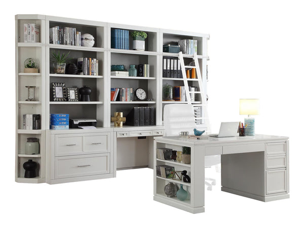 Catalina - 8 Piece Library Wall With Writing Desk - White