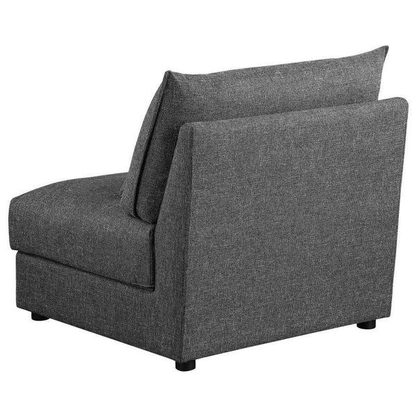 Sasha - Upholstered Armless Chair - Barely Black