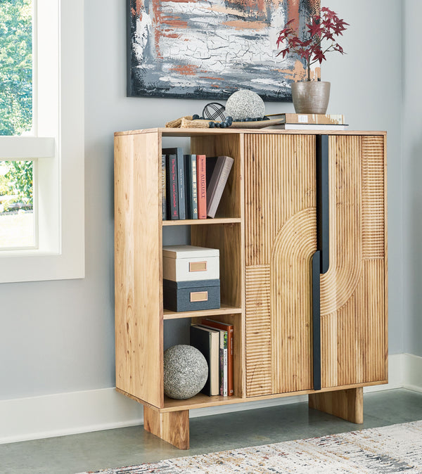  functional style for your entryway or living room. With fluted door fronts and ample shelves