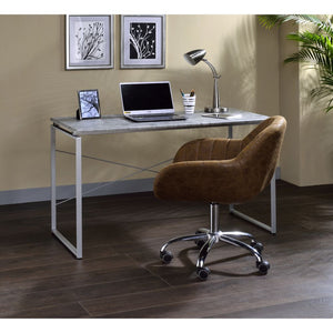 Jurgen - Desk - Faux Concrete & Silver