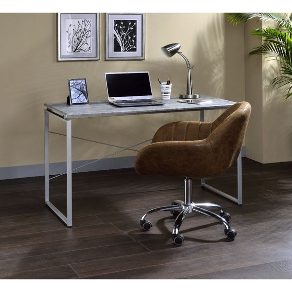 Jurgen - Desk - Faux Concrete & Silver