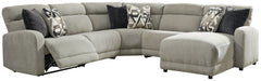 Delightfully modern. Exceptionally comfortable. When it comes to modular furniture with easy-elegant appeal, itâ€™s hard to beat this power reclining sectional. Wrapped in a decadently plush stone-tone fabric for neutral versatility, it-'s dressed to impr