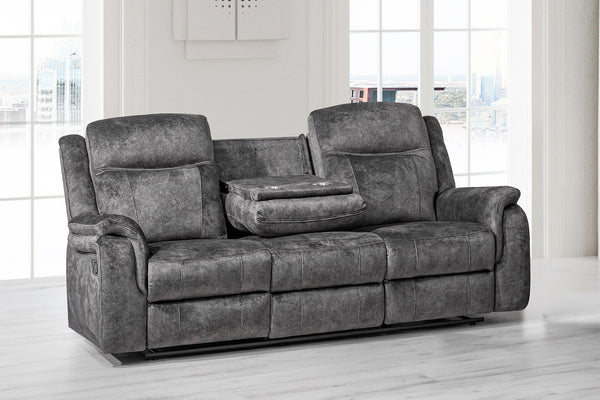 Park City - Sofa With Dual Recliner - Slate