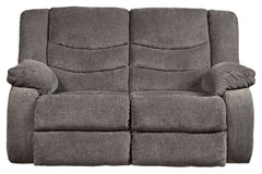 This reclining loveseat puts the win in winning. Its waterfall back design and doubly plump pillow top arms team up with soft chenille fabric to go for the goal. Ample seating room makes the comfort possibilities endless. Sit back and relax. You wonâ€™t g