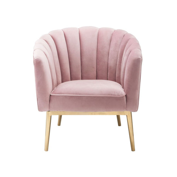 Colla - Accent Chair - Blush Pink Velvet & Gold