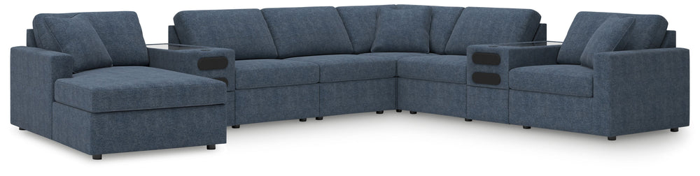 Looking cool and contemporary is great. But when it comes down to it, youâ€™re all about low-maintenance lounging. With the performance fabric on this sectional with chaise, cleaning spills is a breeze. Its customizable modular design caters to your ever-