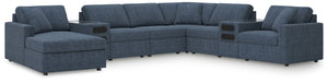 Looking cool and contemporary is great. But when it comes down to it, youâ€™re all about low-maintenance lounging. With the performance fabric on this sectional with chaise, cleaning spills is a breeze. Its customizable modular design caters to your ever-