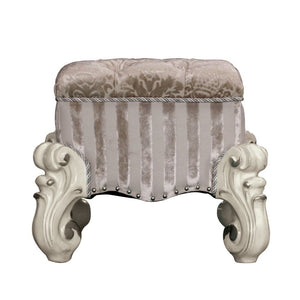 Versailles - Vanity Stool - Ivory Fabric & Bone White