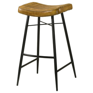 Bayu - Leather Upholstered Bar Stool (Set of 2) - Antique Camel