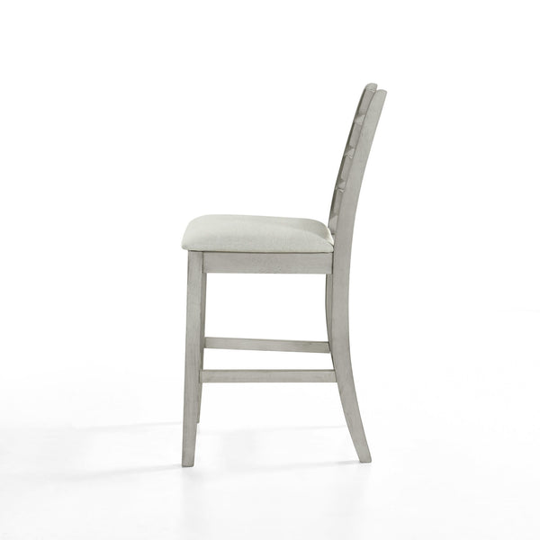 these counter-height chairs are crafted from solid Rubberwood and feature four base stretchers for enhanced stability