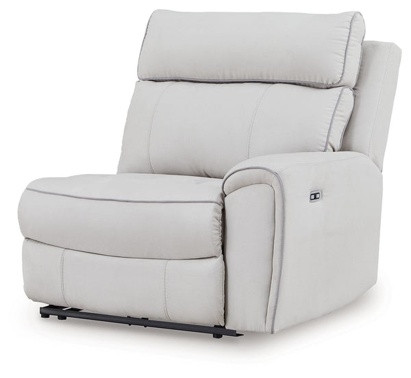 This right-arm facing power recliner is made with polyester upholstery. It pairs with other items in the series to make a modular sectional.<br/><br/><b>Product Features</b><ul><li>Compatible with other 98802 items, sold separately</li></ul><br/>
