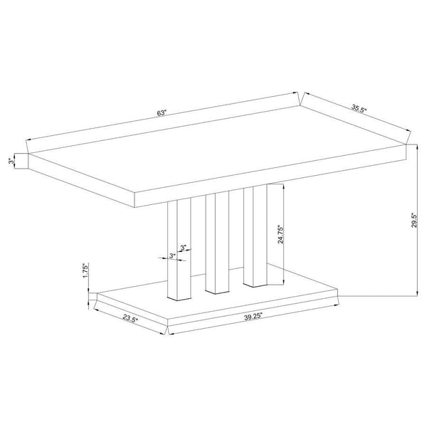Brooklyn - Rectangular Dining Table - White High Gloss