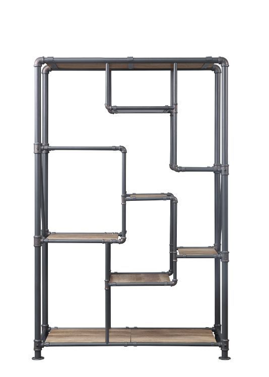  yet sturdy pipework. The rich antique oak and sandy gray finish add depth to the pieces. This collection is composed of high-quality materials that wil