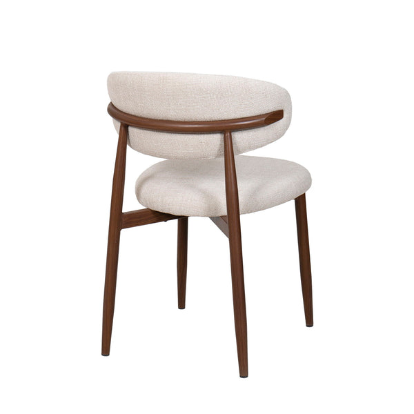 Royce - Side Chair With Metal Frame (Set of 2) - Beige / Walnut