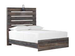 When merged in just the right way, rustic and industrial styles can make one happy marriage. Case in point: this full panel bed. A refined take on barn board beauty, its complex, replicated wood grain showcases hints of burnt orange and teal tones for a s