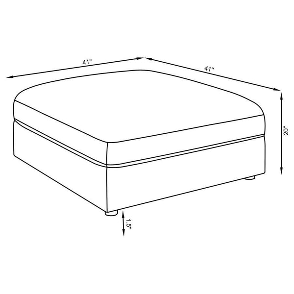 Serene - Square Upholstered Ottoman - Charcoal